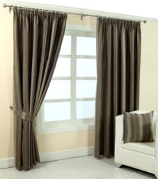 Homescapes Modern Stripe Jacquard Curtain Tie Back Pair in Grey - thumbnail 5