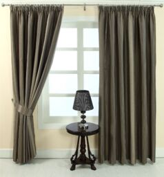 Homescapes Modern Stripe Jacquard Curtain Tie Back Pair in Grey - thumbnail 3