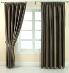 Homescapes Modern Stripe Jacquard Curtain Tie Back Pair in Grey - thumbnail 2