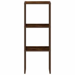Berkfield Home Bookcase Stackable Smoked Oak 30x30x80 cm Engineered Wood in Brown - Size: 30 x 30 x 80 cm - thumbnail 4