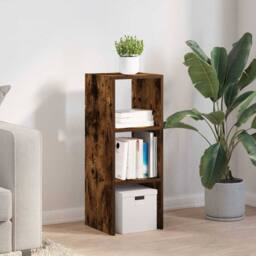 Berkfield Home Bookcase Stackable Smoked Oak 30x30x80 cm Engineered Wood in Brown - Size: 30 x 30 x 80 cm - thumbnail 3