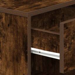 Berkfield Home Bedside Cabinets 2 pcs with Drawer Smoked Oak 39x28x41 cm in Brown - Size: 39 x 28 x 41 cm - thumbnail 9