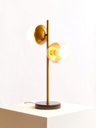 Orsina Handcrafted Large Table Lamp With Black Marble Base, Minimalist Design Desk Lamp, Versatile Lamp On A Table in Gold - thumbnail 4