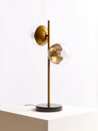 Orsina Handcrafted Large Table Lamp With Black Marble Base, Minimalist Design Desk Lamp, Versatile Lamp On A Table in Gold - thumbnail 3