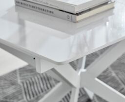 FurnitureboxUK Lira 120cm Rectangular Extending High Gloss 4-6 Seat Dining Table in White - thumbnail 5