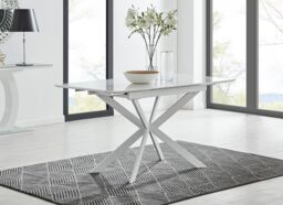 FurnitureboxUK Lira 120cm Rectangular Extending High Gloss 4-6 Seat Dining Table in White - thumbnail 7