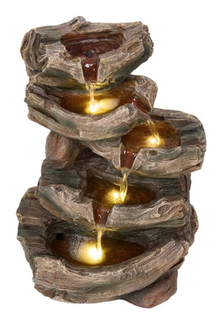 Living and Home Solar Outdoor Fountain for Gardening Water Features in Brown - image 1