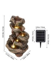 Living and Home Solar Outdoor Fountain for Gardening Water Features in Brown - thumbnail 2