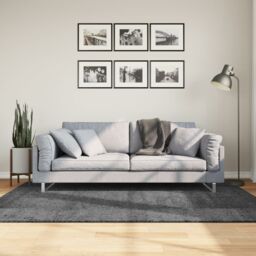 Berkfield Home Rug OVIEDO Short Pile Anthracite 140x200 cm in Black - Size: Medium