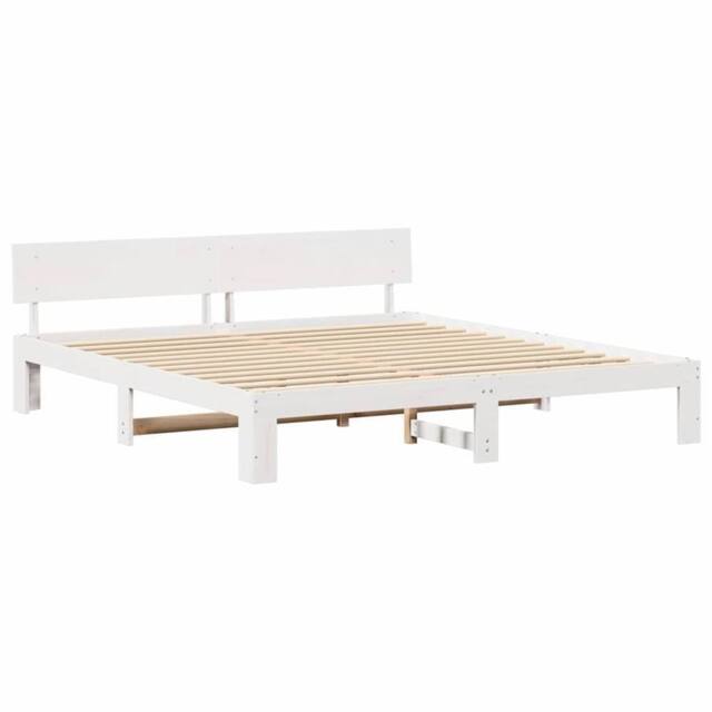 Berkfield Home Bed Frame with Headboard White 180x200 cm Solid Pine Wood - image 1
