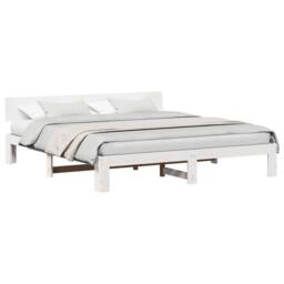 Berkfield Home Bed Frame with Headboard White 180x200 cm Solid Pine Wood - thumbnail 3