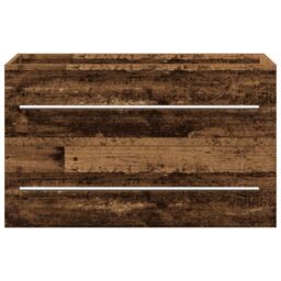 Berkfield Home Bathroom Sink Cabinet with Built-in Basin Old Wood Engineered Wood in Brown - thumbnail 8