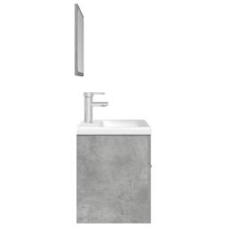 Berkfield Home 3 Piece Bathroom Furniture Set Concrete Grey Engineered Wood - thumbnail 6