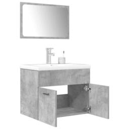Berkfield Home 3 Piece Bathroom Furniture Set Concrete Grey Engineered Wood - thumbnail 1