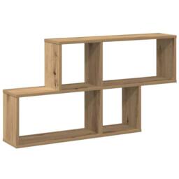 Berkfield Home Wall Shelf Artisan Oak 100x18x53 cm Engineered Wood in Brown - Size: 100 x 18 x 53 cm - thumbnail 2