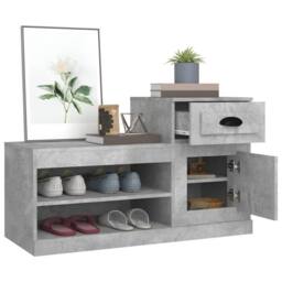 Berkfield Home Shoe Cabinet Concrete Grey 100x42x60 cm Engineered Wood - Size: 100 x 42 x 60 cm - thumbnail 5