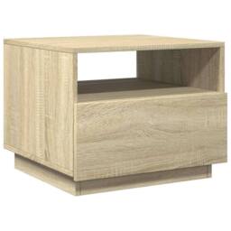 Berkfield Home Coffee Table with LED Lights Sonoma Oak 50x49x40 cm in Brown - Size: 50 x 49 x 40 cm - thumbnail 3