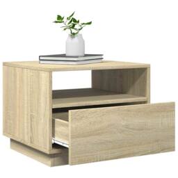 Berkfield Home Coffee Table with LED Lights Sonoma Oak 50x49x40 cm in Brown - Size: 50 x 49 x 40 cm - thumbnail 6