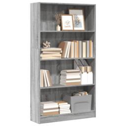 Berkfield Home Bookcase Grey Sonoma 80x24x143 cm Engineered Wood - Size: 80 x 24 x 143 cm - thumbnail 2