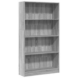 Berkfield Home Bookcase Grey Sonoma 80x24x143 cm Engineered Wood - Size: 80 x 24 x 143 cm - thumbnail 1