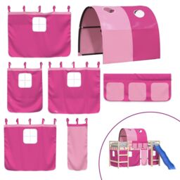 Berkfield Home Curtains for Loft Bed with Tunnel Pink Polyester - thumbnail 2