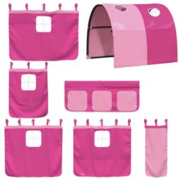 Berkfield Home Curtains for Loft Bed with Tunnel Pink Polyester - thumbnail 3