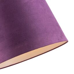 Happy Homewares Sleek Velvet Fabric 12 Inch Drum Lamp Shade with Cotton Inner in Purple - Size: 12 inches - thumbnail 3