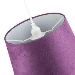Happy Homewares Sleek Velvet Fabric 12 Inch Drum Lamp Shade with Cotton Inner in Purple - Size: 12 inches - thumbnail 4