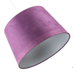 Happy Homewares Sleek Velvet Fabric 12 Inch Drum Lamp Shade with Cotton Inner in Purple - Size: 12 inches - thumbnail 5