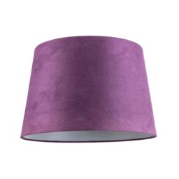 Happy Homewares Sleek Velvet Fabric 12 Inch Drum Lamp Shade with Cotton Inner in Purple - Size: 12 inches