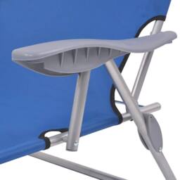 Berkfield Home Sun Lounger with Canopy Steel Blue - thumbnail 5