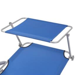Berkfield Home Sun Lounger with Canopy Steel Blue - thumbnail 4