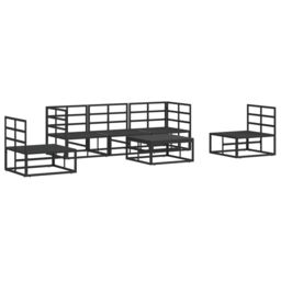 Berkfield Home Garden Sofa Set 6 pcs Black 70 x 70 x 32 cm Aluminium - thumbnail 8