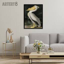 "Artery8 Audubon Birds White Pelican Painting Framed Canvas Wall Art Print - Size: W12"" x H16""" - thumbnail 3