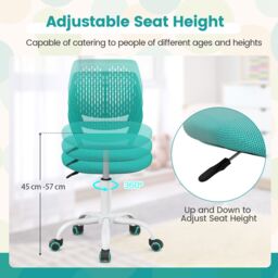 Costway Kids Desk Chair Ergonomic Adjustable Children Study Chair in Green - thumbnail 7