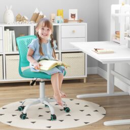 Costway Kids Desk Chair Ergonomic Adjustable Children Study Chair in Green - thumbnail 3