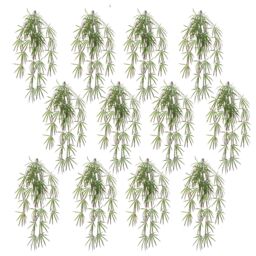 Leaf Pack of 12 x 100cm Artificial Hanging Acer Spider Plant in Green - Size: 12 x 100 cm - thumbnail 1