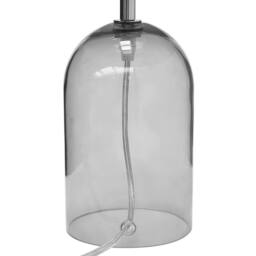 Wyld and Coco Table Lamp Transparent Glass Base Grey Drum Shade Modern Modern - thumbnail 6