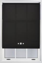 Furnished Daylight Roller Blinds with Triple Square Eyelets - Trimmable Window Shade in Black - Size: 240 cm width x 165 cm drop - thumbnail 1
