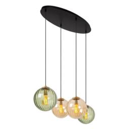 Lucide 'MONSARAZ' Dimmable Adjustable Stylish Retro Indoor Pendant Lamp 4xE27 in Green - thumbnail 6