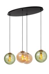 Lucide 'MONSARAZ' Dimmable Adjustable Stylish Retro Indoor Pendant Lamp 4xE27 in Green - thumbnail 1