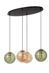 Lucide 'MONSARAZ' Dimmable Adjustable Stylish Retro Indoor Pendant Lamp 4xE27 in Green - thumbnail 2