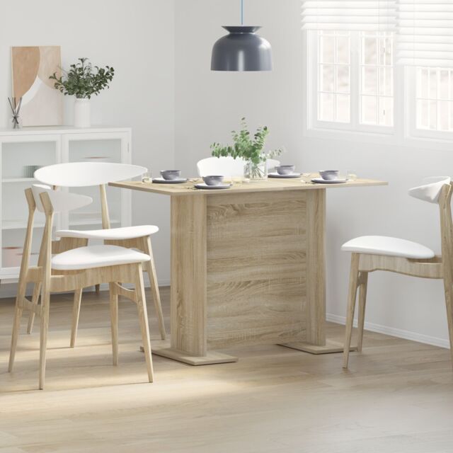 Berkfield Home Dining Table Sonoma Oak 110x60x75 cm Engineered Wood in Beige - Size: 110 x 60 x 75 cm - image 1