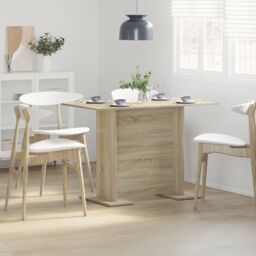 Berkfield Home Dining Table Sonoma Oak 110x60x75 cm Engineered Wood in Beige - Size: 110 x 60 x 75 cm