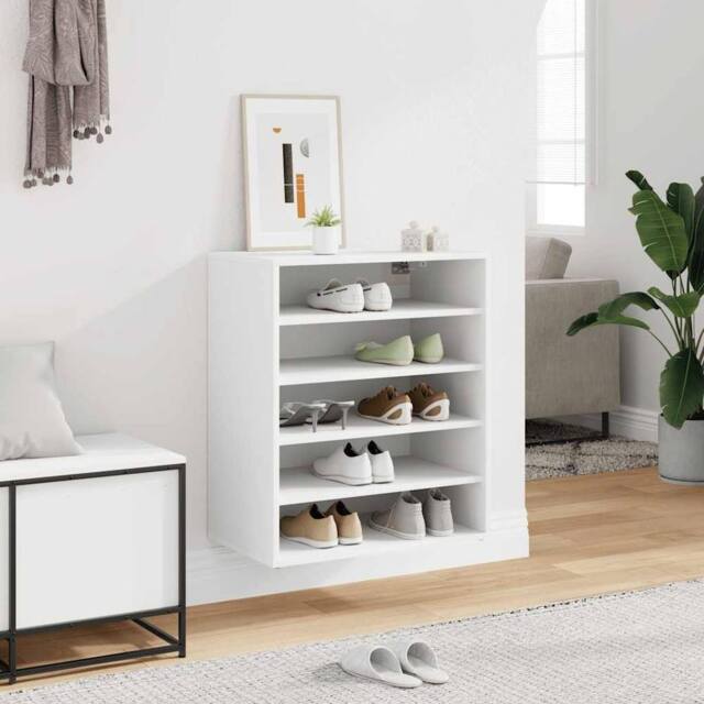 Berkfield Home Shoe Cabinet White 60x35x70 cm Engineered Wood - Size: 60 x 35 x 70 cm - image 1