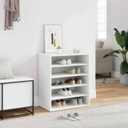 Berkfield Home Shoe Cabinet White 60x35x70 cm Engineered Wood - Size: 60 x 35 x 70 cm - thumbnail 2