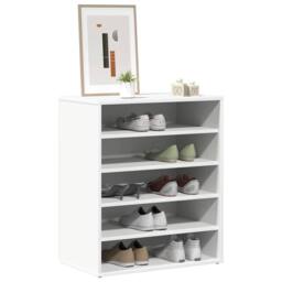 Berkfield Home Shoe Cabinet White 60x35x70 cm Engineered Wood - Size: 60 x 35 x 70 cm - thumbnail 4