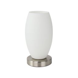 Eglo Batista 3 Steel & Satin Nickel Table Lamp in Light Beige - thumbnail 2