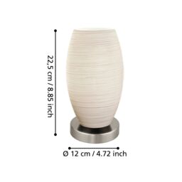 Eglo Batista 3 Steel & Satin Nickel Table Lamp in Light Beige - thumbnail 4