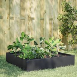 Berkfield Home Garden Raised Bed Anthracite 100x100x33.5 cm Steel in Grey - thumbnail 2